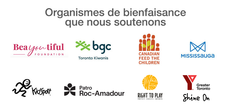 Organismes de bienfaisance que nous soutenons