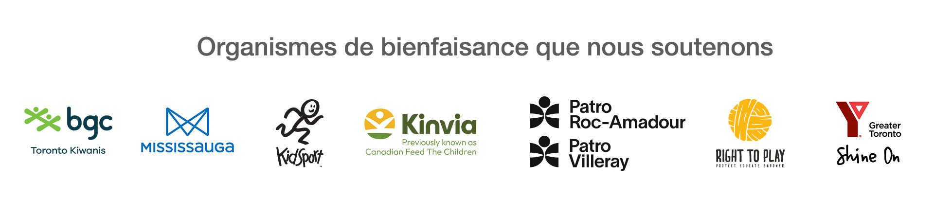 Organismes que nous soutenons